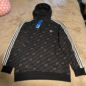 Mens Black Adidas Logo Hoodie